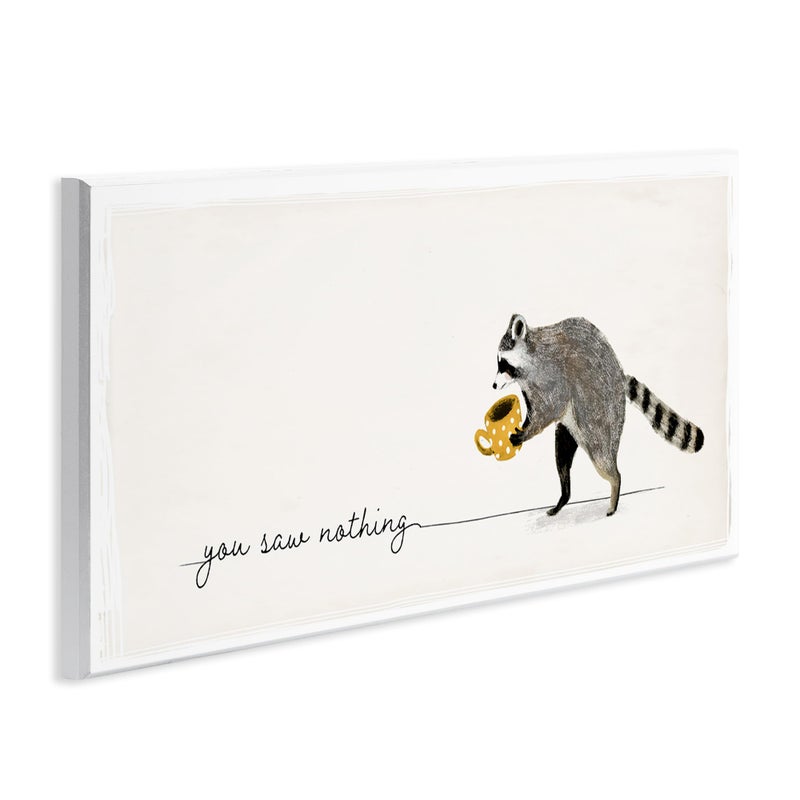 Stupell Industries You Saw Nothing Phrase Animal Humor Raccoon Coffee, Designed by Victoria Barnes Art, 7x17, Wall Plaque - Image 3